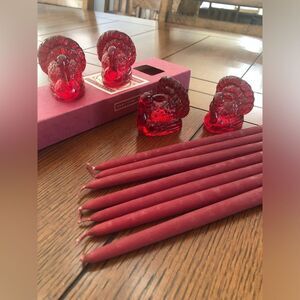 Thanksgiving Turkey taper holders with 7 new tapers